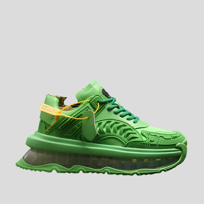 AeroGreen Flux – Celonox Futuristic Air-Cushion Green Sneakers